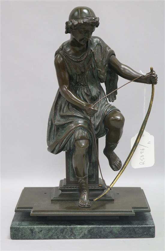 A bronze figure of an archer height 31cm